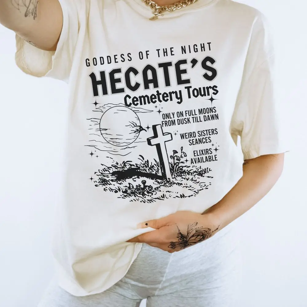 Comfort Goddess Hecate Greek Mythology Shirt Cotton Casual Short Sleeve Tops Tee Women  Loose Fit Streetwear Female Summer New