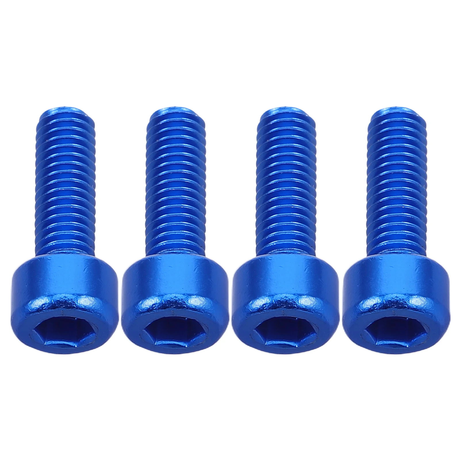 4Pcs Bike Bottle Cage Screws M5x15mm Aluminum Alloy Blue Water Bottle Cage Bolts Suitable for Mountain Road Fixed Gear Folding