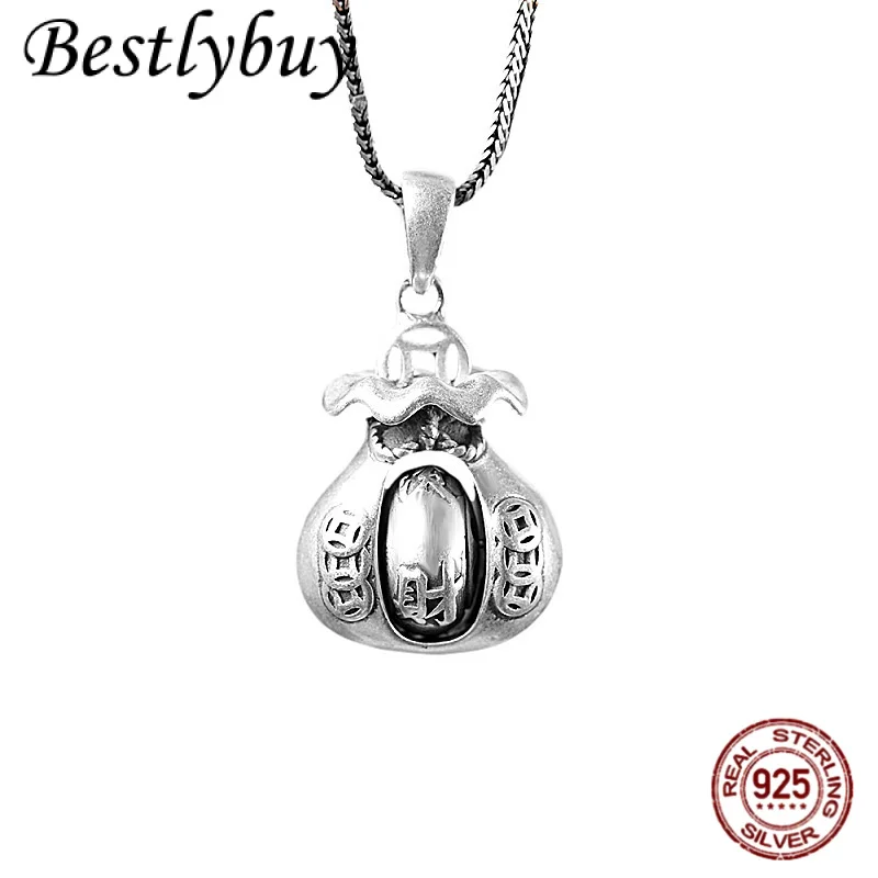 

NEW S990 Lucky Silver Money Bag Pendant, Women's Original Design, Fashionable Silver Jewelry