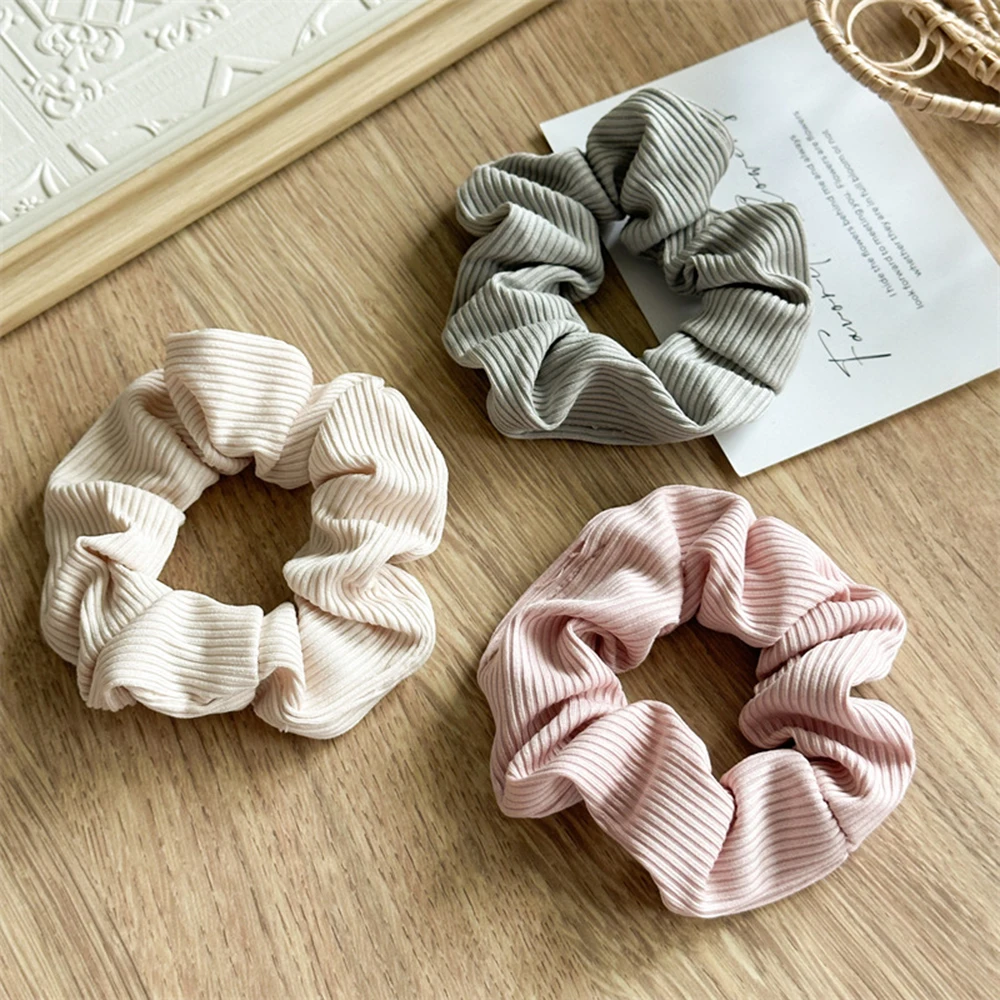 

6pcs Hair Scrunchies Set Fashion Basic Elastic Bands Ponytail Holder Dot Stripe Scrunchy Hair Tie Girl Women Print Hair Rope