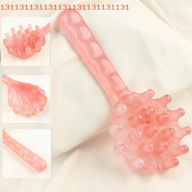 Peine de masaje de mango largo, masajeador de cabeza de resina, raspado meridiano, masaje del cuero cabelludo, acupuntura, Spa, herramienta de terapia de salud corporal para el hogar