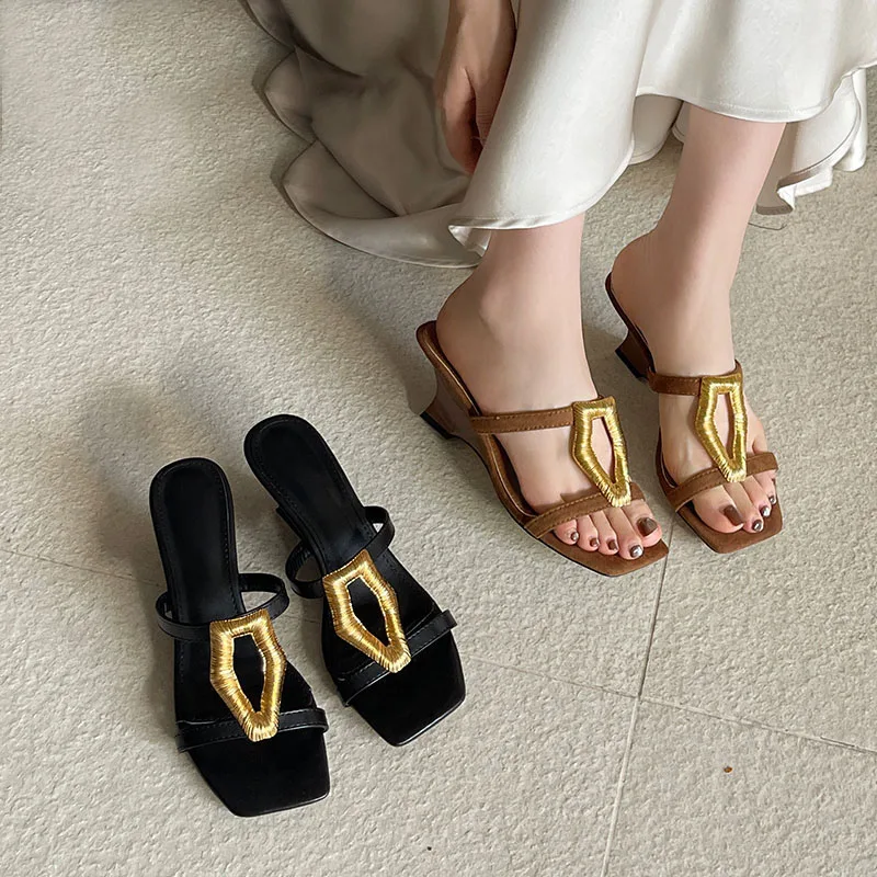 Women's Slippers Street Style Fashion Slippers Open Toe High Heels Shoes for Women Sandals Stripper Party Exquisite Women Shoes
