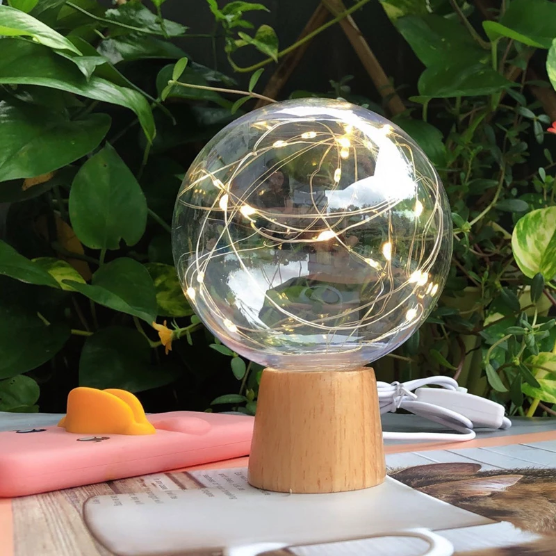 참신 낭만적 인 밤 빛 별이 빛나는 하늘 빛 소녀 생일 선물 USB 전원 침대 옆 테이블 램프 침실 장식 주변 조명