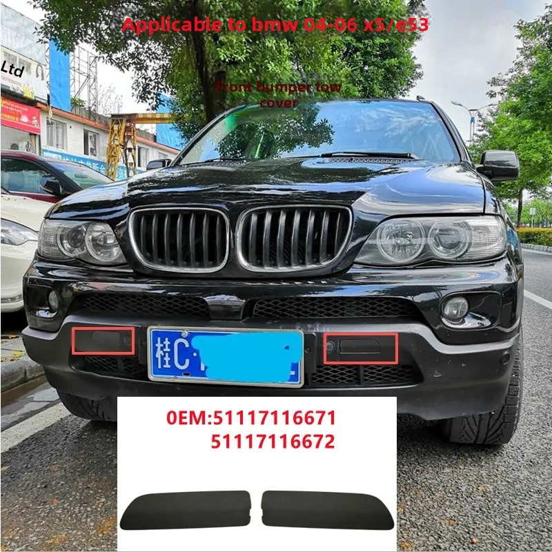 Front Bumper Towing Hook Cover Flip Trim Cap Fits BMW X5 E53 OE Numbers: 51117116671, 51117116672