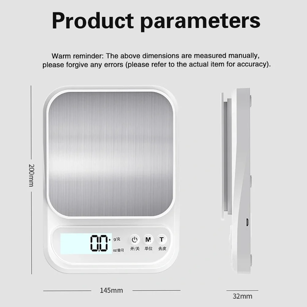 ميزان إلكتروني عالي الدقة 10 كجم/1 جرام مقياس جرام صغير للمطبخ، ميزان قهوة دقيق مع شاشة LCD/وظيفة شديدة