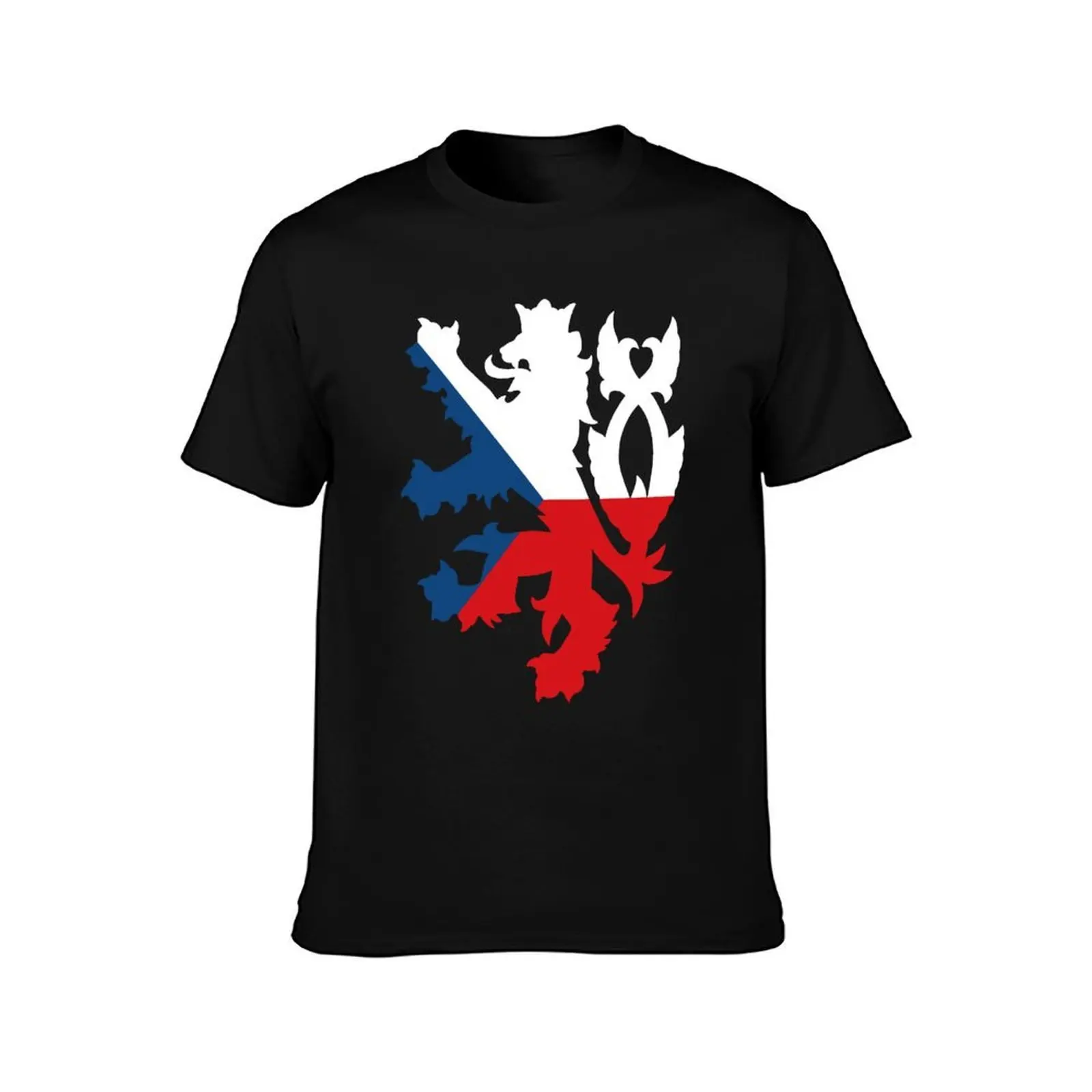 Czech Republic Lion Flag T-Shirt Anti-Fade Casual Tee Shirt view 2