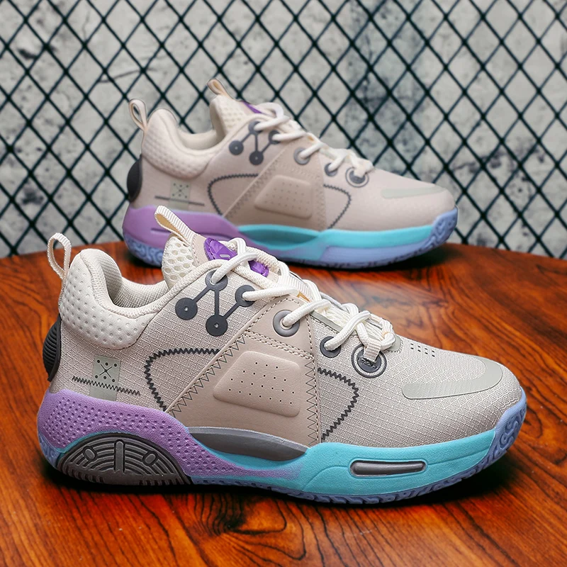 Unisex Basketball Shoes Breathable Wear-resistant Outdoor Sports Shoes 2026 New Lightweight Rebound Basketball Boots for Men