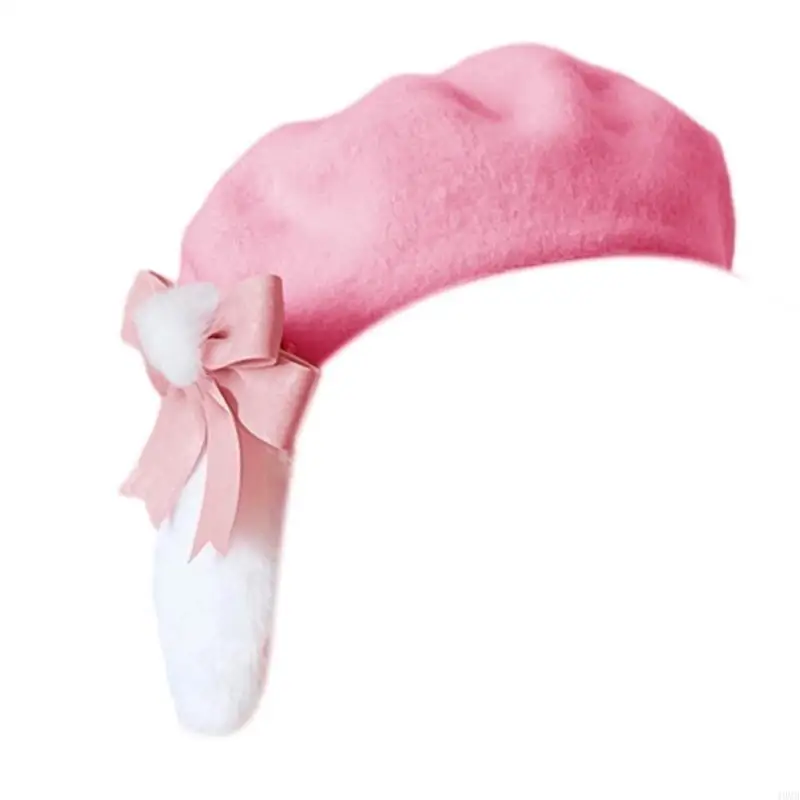 قبعات أذن أرنب قطيفة للفتيات، قبعة رسام للنساء للتصوير الفوتوغرافي للحفلات التنكرية، 49 ميجابايت