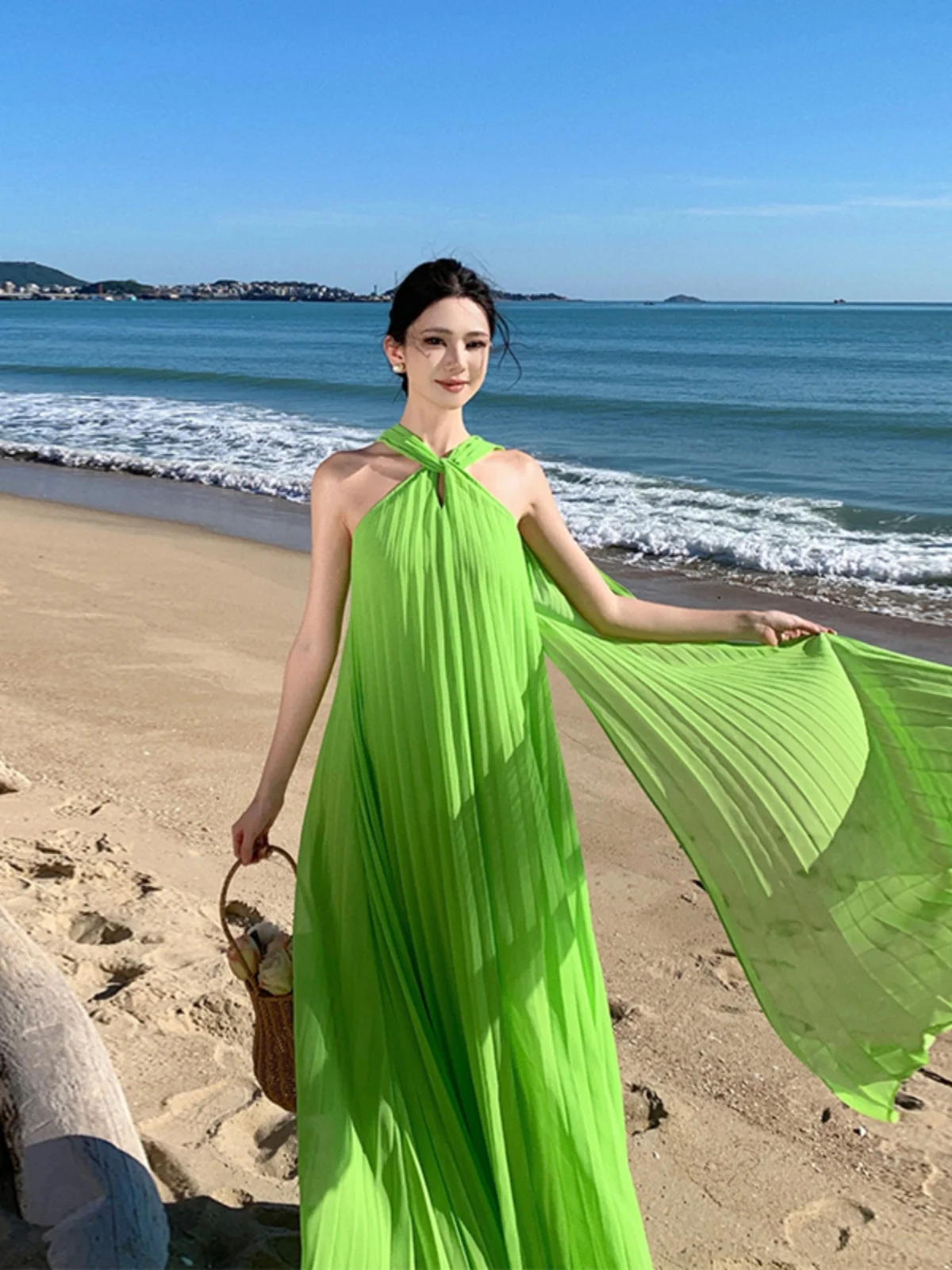 n Sle lange rok Boho strand Dr met Saes Ne hangende zomer Vaion casual losse taille polyestervezel