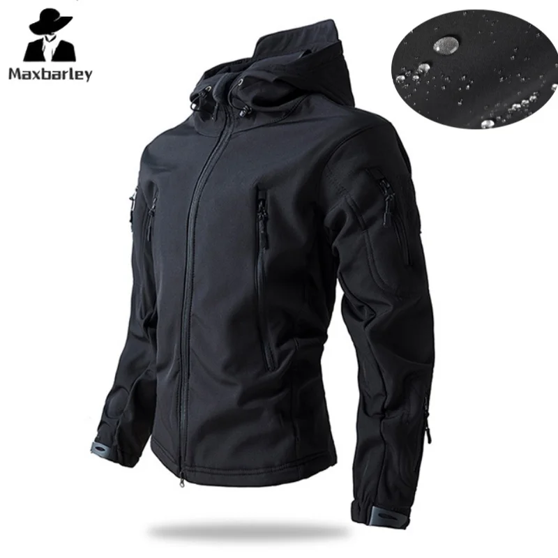 High Quality Soft Shell Jacket Men\'s Autumn 2025 Urban Hunting Waterproof Camouflage Windbreaker Male Outdoor Casual Hooded Coat