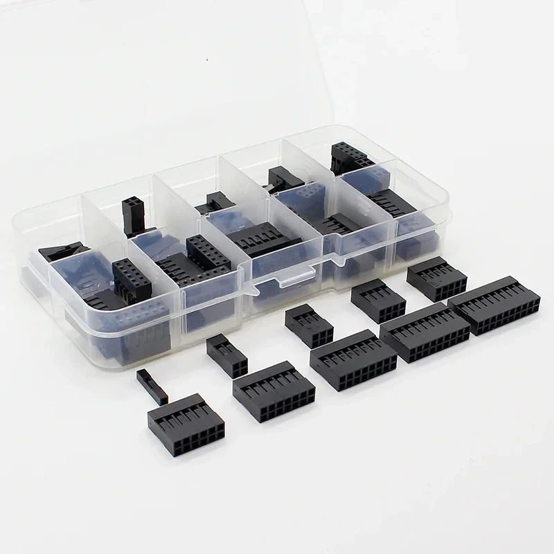 62pcs/1Set Dupont Wire Jumper Pin Header Connector Plastic Housing Kit With Box