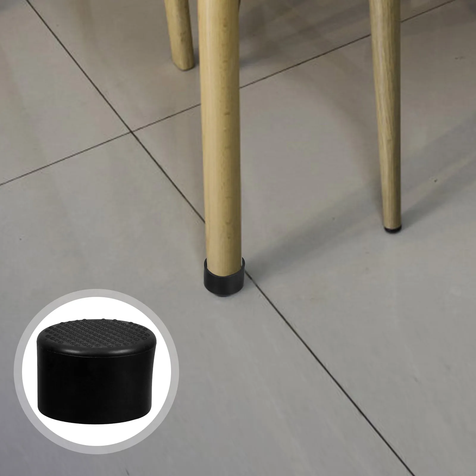

12Pcs 22mm Black Rubber Chair Table Leg Caps Antislip Silent Floor Protectors for Hardwood Easy Installation Durable