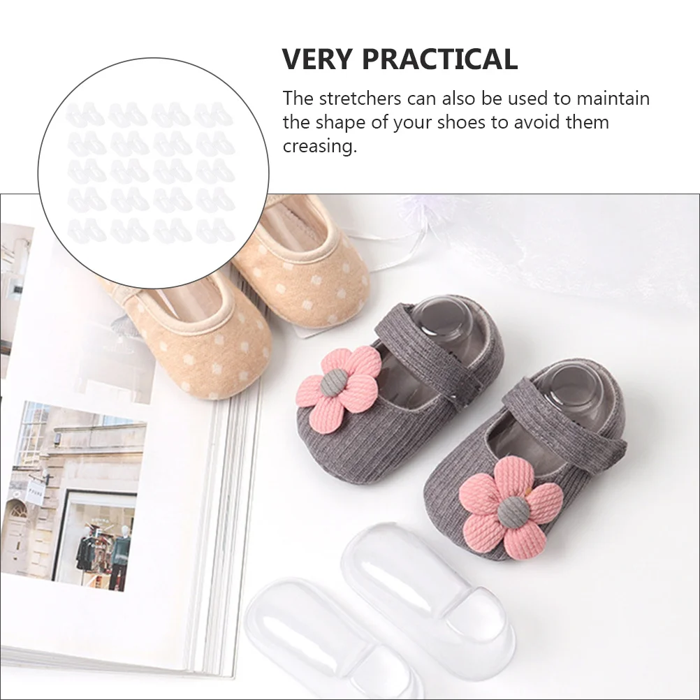 100pcs Transparent Baby Feet Booties Socks Filler Display Shoe Trees For Toddler Shoes Supports Storage Holder Kids Shoe Shape