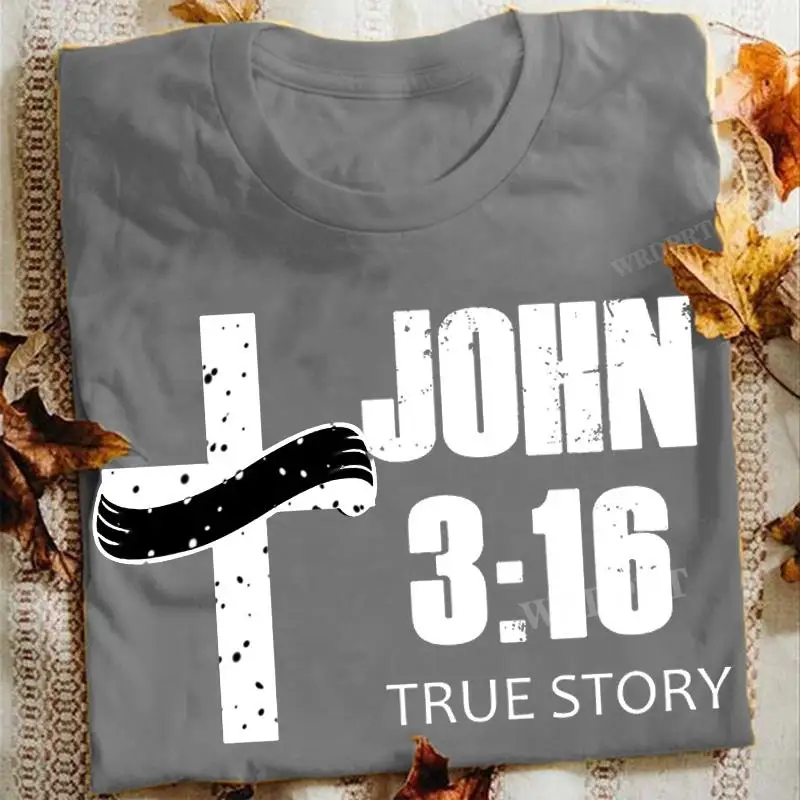 

John 3:16 Printed Shirts Women Crew Neck Tees Tops Summer Short Sleeve Blouse Jesus God Shirts Christian Faith Shirts