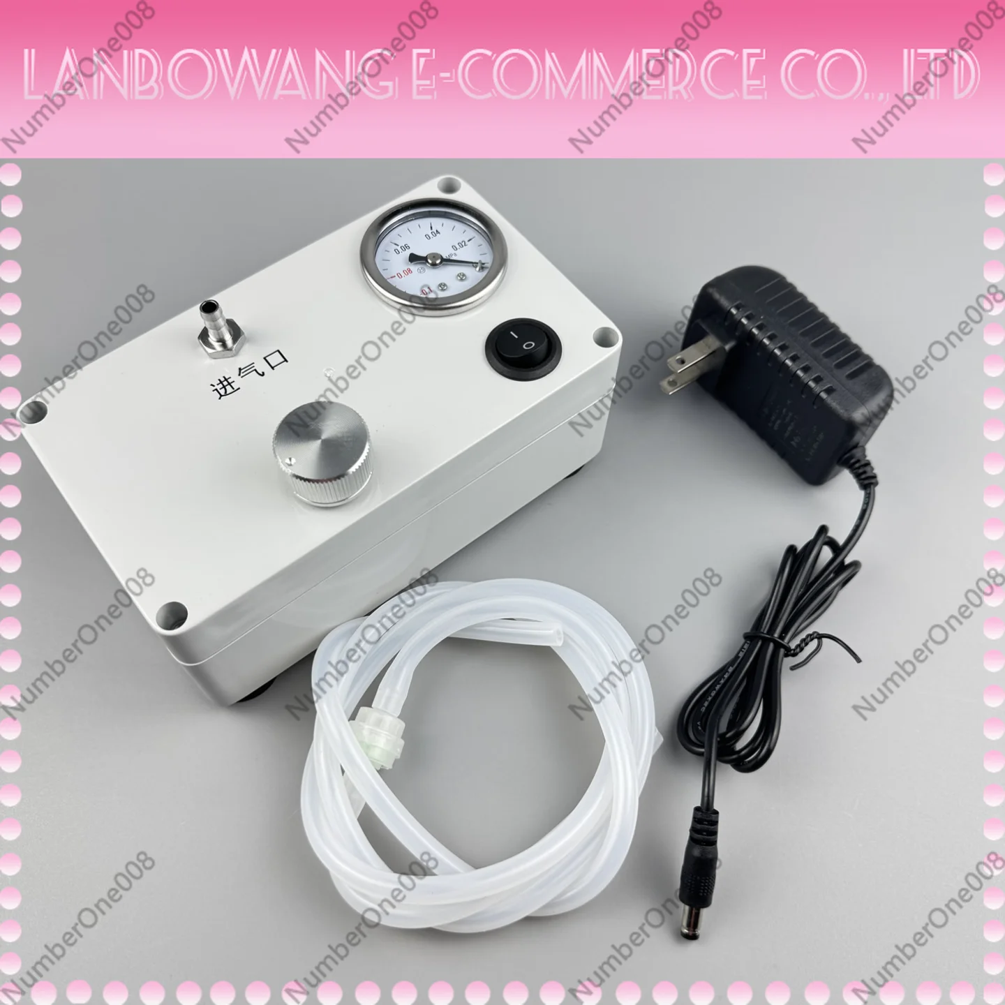 Benchtop Vacuum Pump with Gauge Lab Filtration Deaeration Adjustable Suction