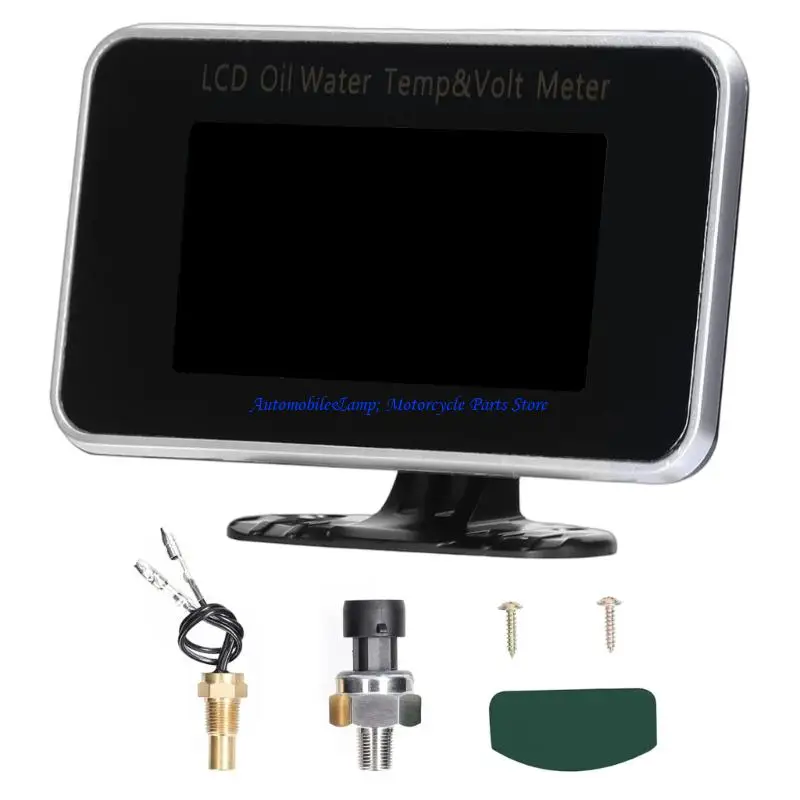 

H7BD ЖК-монитор с подсветкой для мотоциклов, измеряющий температуру воды, напряжение и давление масла в металлическом корпусе