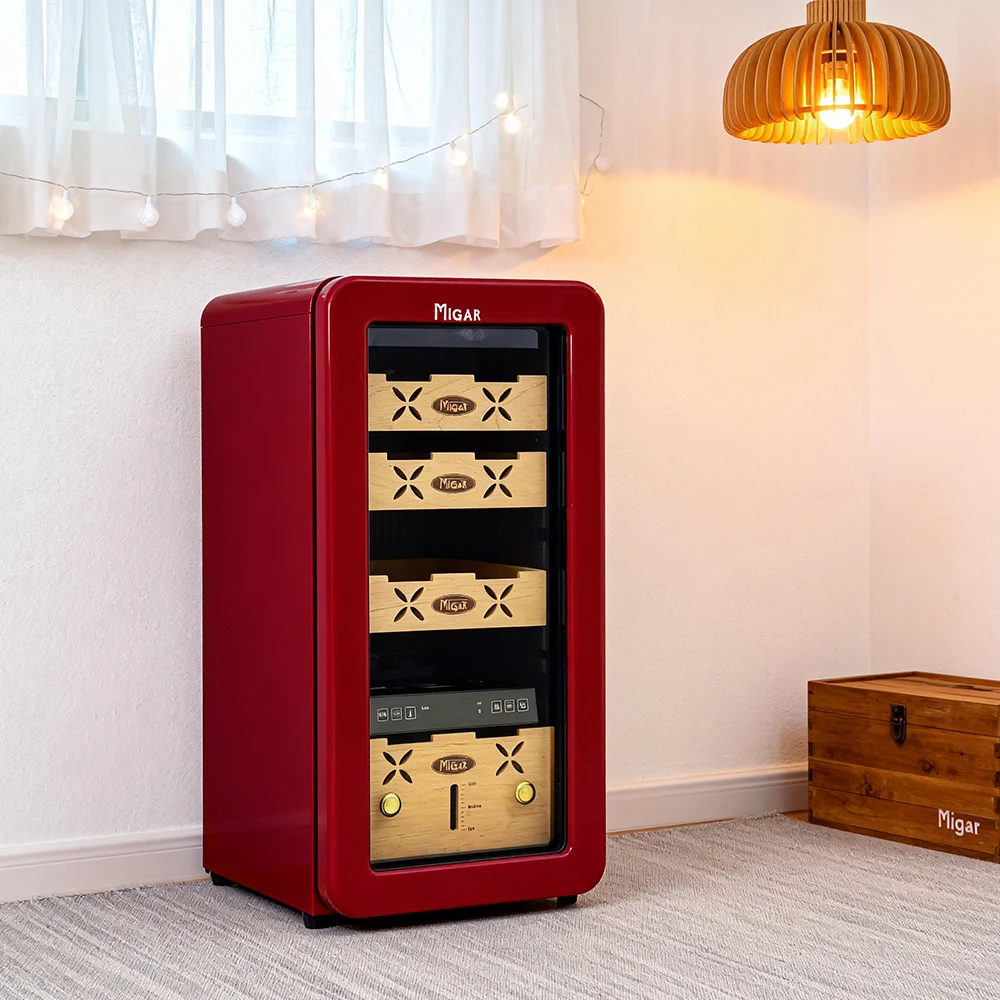 36L Luxury Electronic Thermostatic Electric Cigar Cabinet Humidifier Humidor Cigar Cabinet with Compressor Cooling System