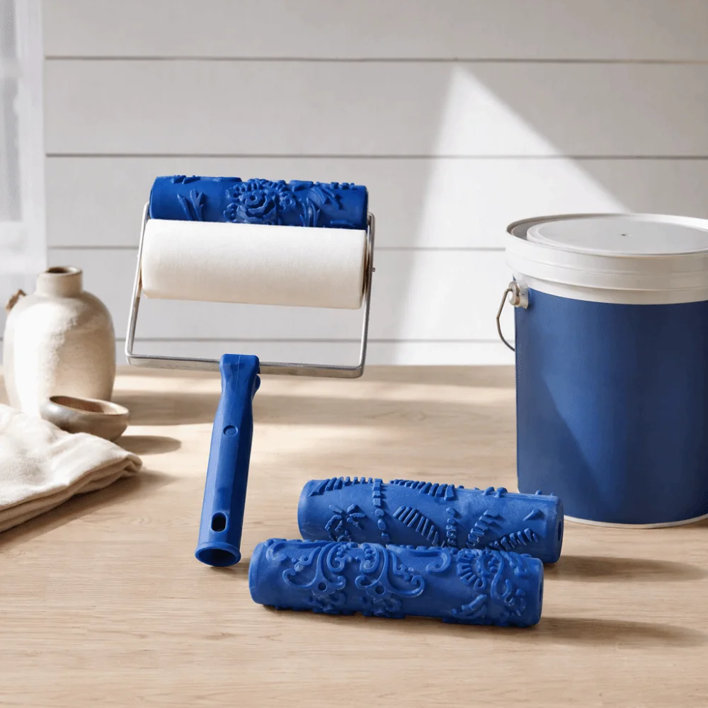 Smooth Coating Paint Roller Brush Reusable Fine Detailing Patterned Paint Roller 3D Pattern Rubber Roller Roller Brush Tool