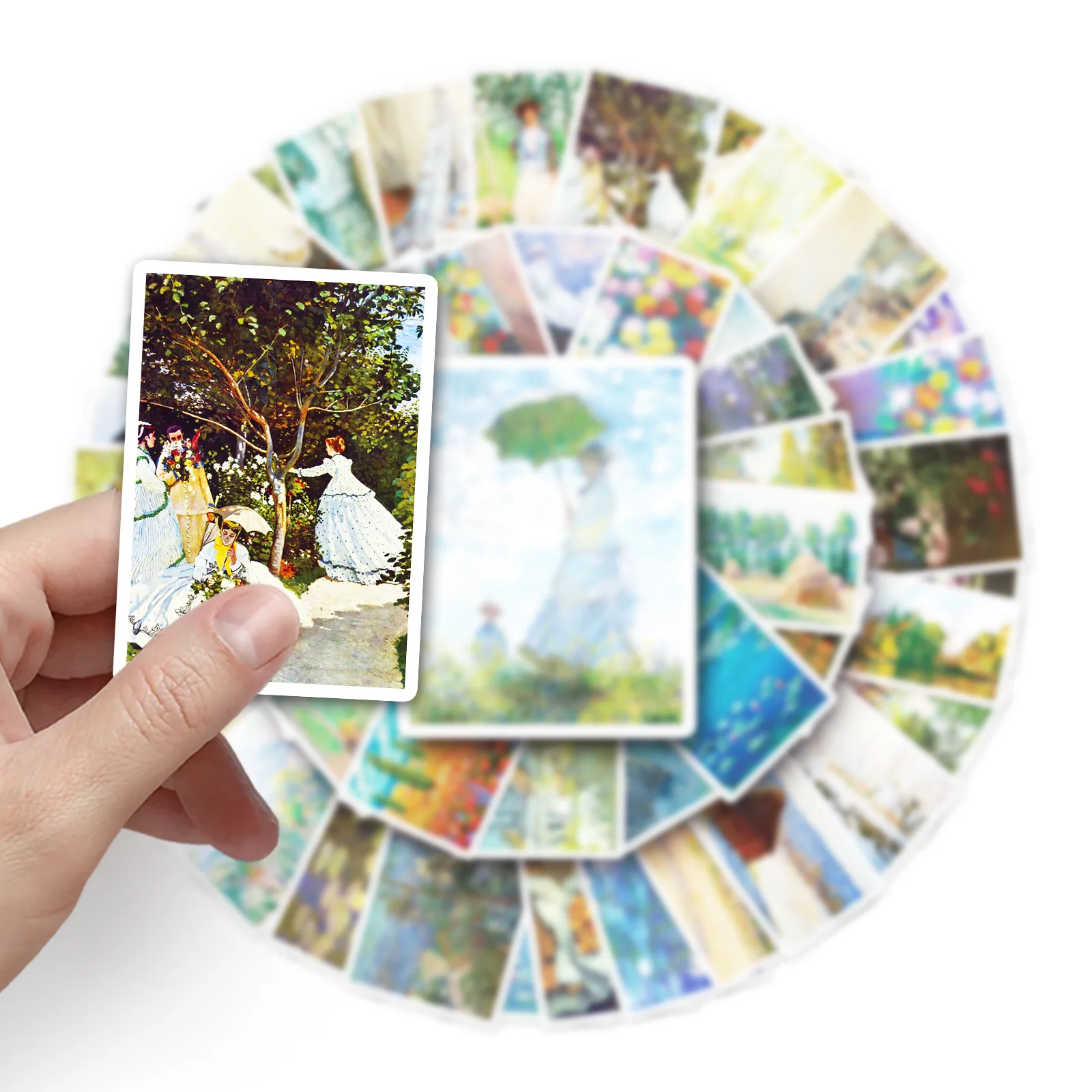 50PCS Claude Monet Painting Cartoon Stickers Creative Graffiti Decoration DIY Kids Toys Laptop Guitar Car Bike Skateboad Decals
