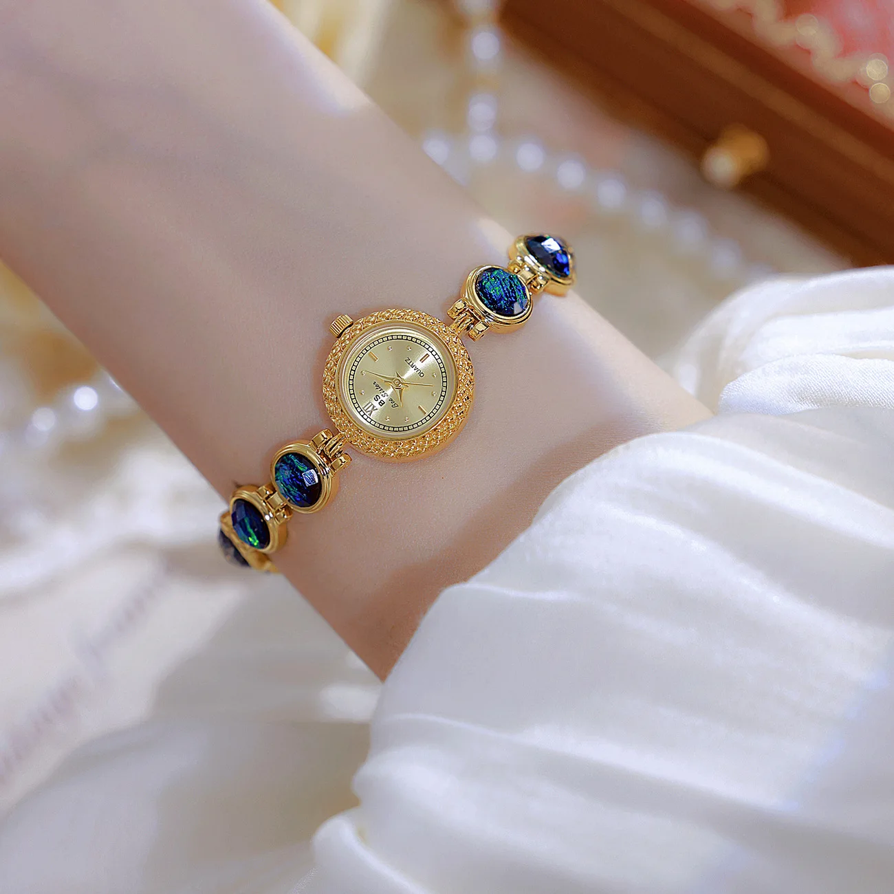 Reloj de vestir a la moda para mujer, marca de lujo, pulsera de perlas Simple, joyería, reloj femenino resistente al agua, relojes de regalo para damas