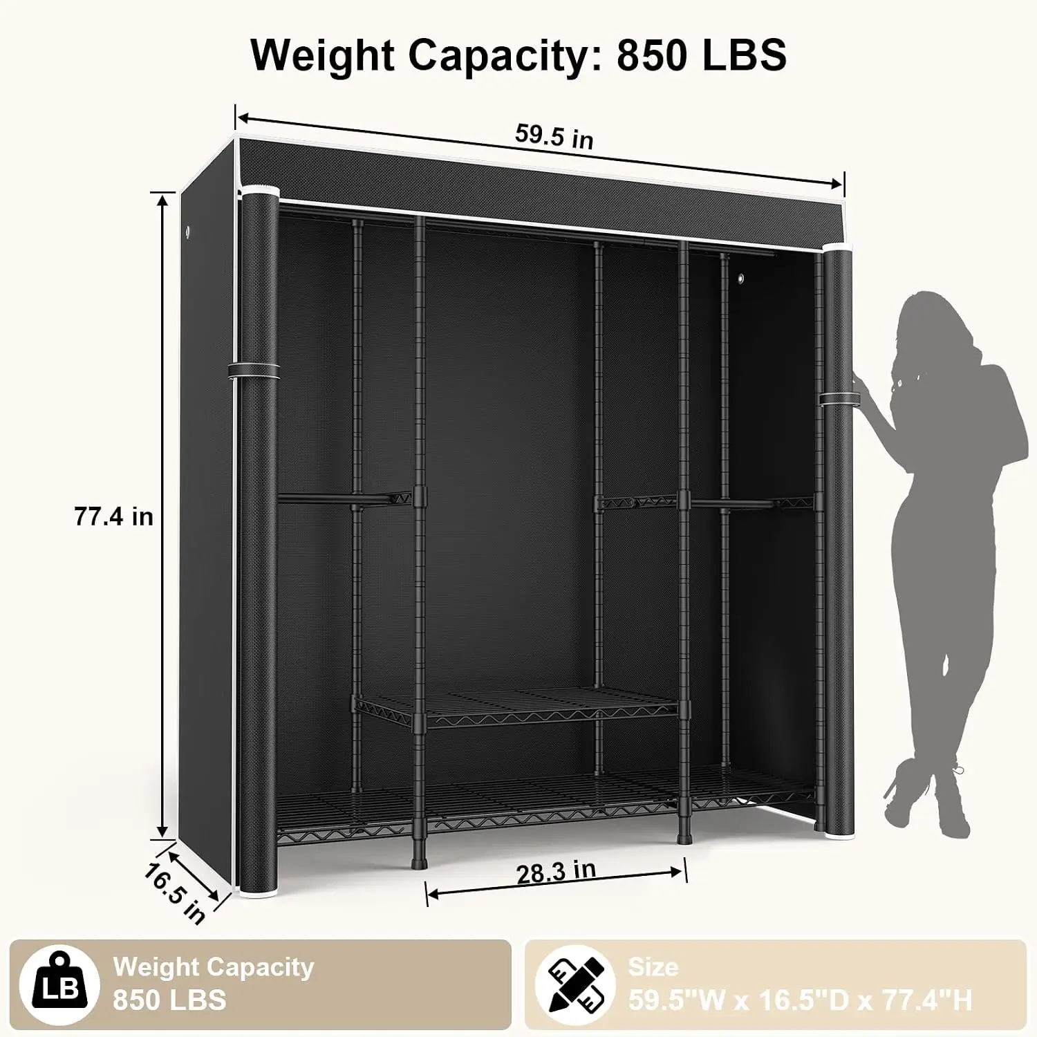 E3C Robuster Tragbarer Kleider – Wardrobe Closet Portable Fabric Cover Bewertung und Preis
