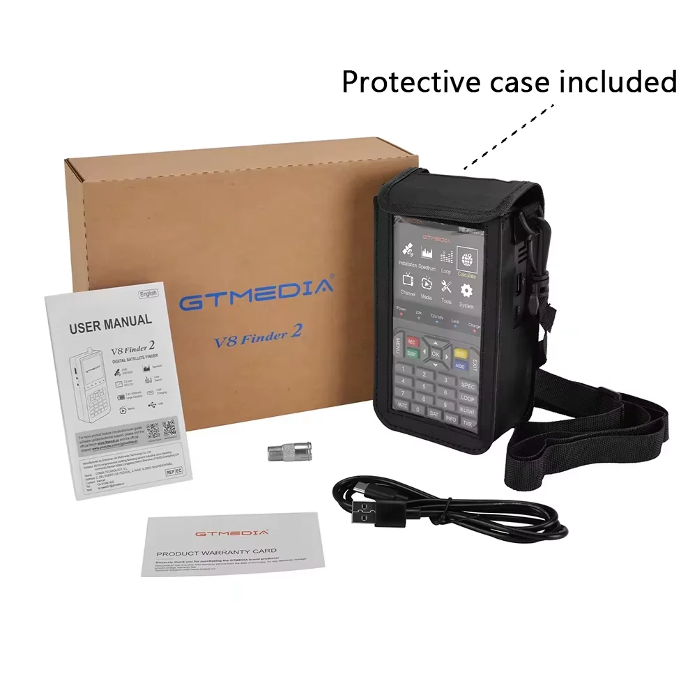 GTMEDIA V8 Finder 2, Medidor de Señal Satelital DVB-S/S2/S2X, Pantalla LCD de 3.5 Pulgadas 1080P, Puerto Tipo-C, Satfinder VS Freesat Finder Meter