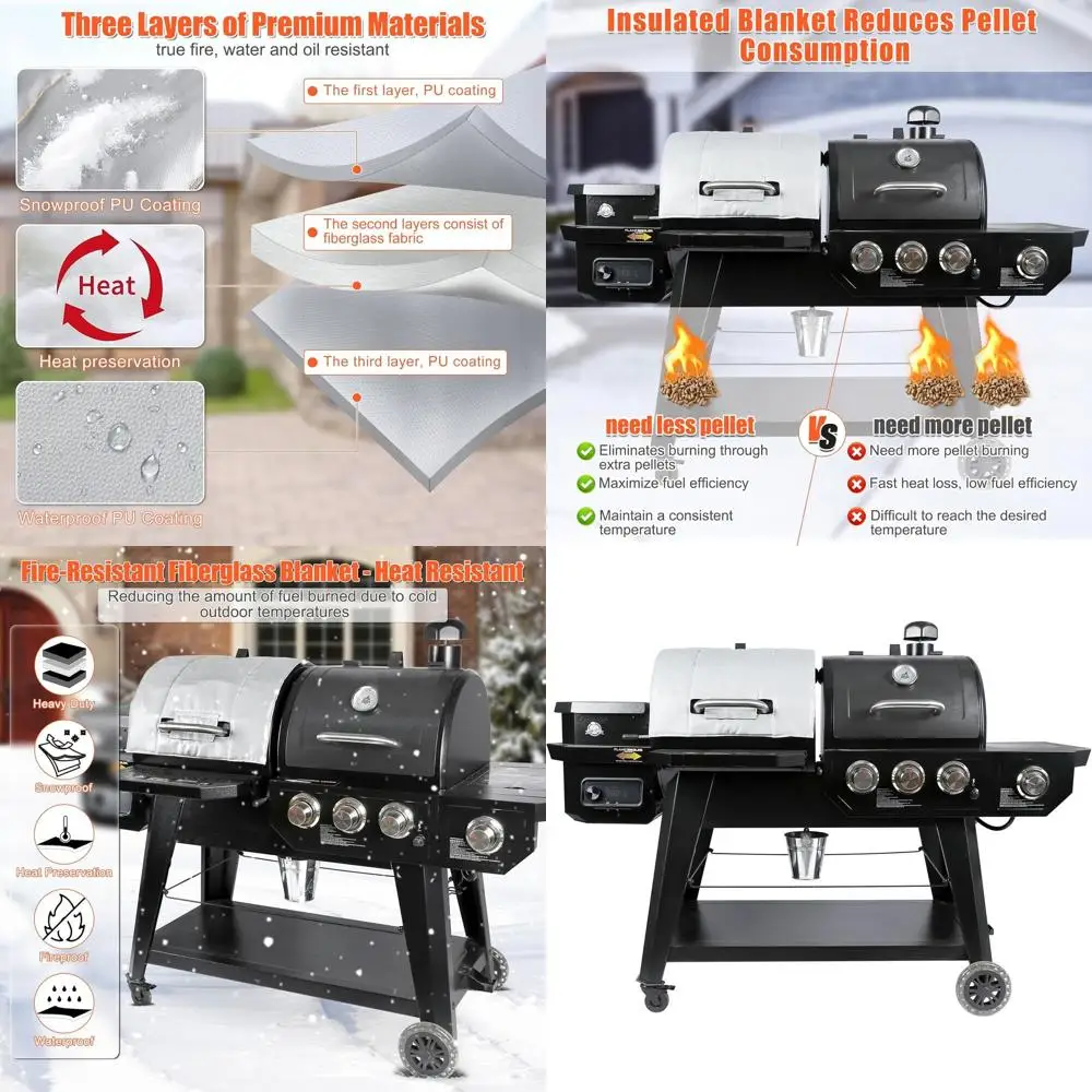 

Pit Boss Pro Series Triple-Function Grill Insulation Cover - Efficient Pellet Saving for Winter BBQs