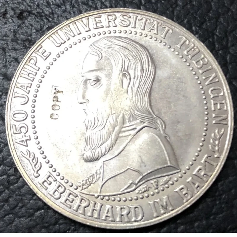 عملة نسخ مطلية بالفضة من جامعة توبينجن ، مجموعة من 3 عملات معدنية مطلية بالفضة 1927-1871-1948 #2