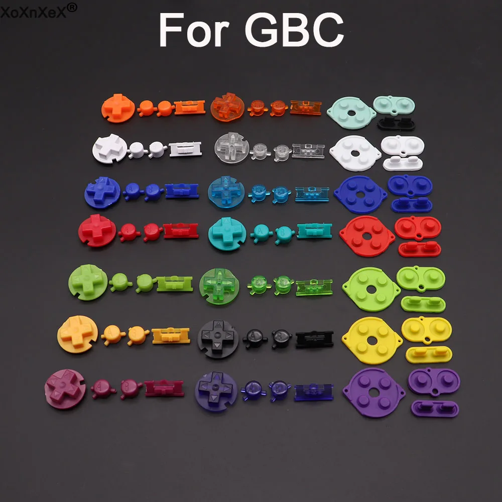 Für Gameboy Color Tastengehäuse für GBC-Controller Ersatz-Tastenset A B D-Pad Ein/Aus-Schalter mit leitfähigen Gummi-Tasten