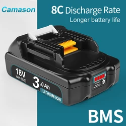 Bateria Camason Makita 18V 3Ah para ferramentas elétricas Acessórios de substituição BL1830 18 v Li-ion baterias recarregáveis