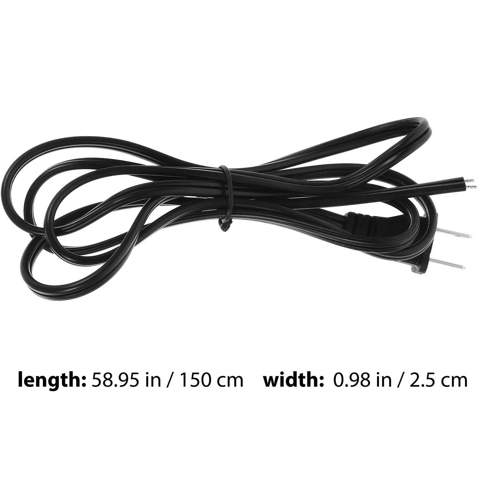 2pcs Power Cord 1.5M 2-Prong Plug Bare Tail Copper Core For Lamp Computer Rice Cooker Machine Tool Appliance Extension Cable
