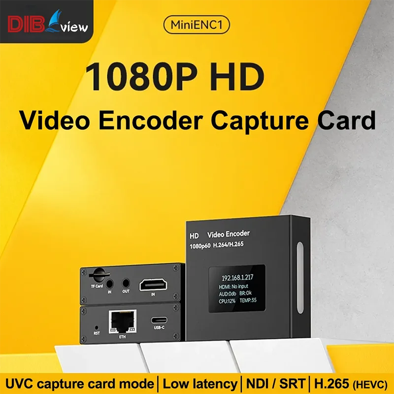 جهاز تشفير IPTV صغير ENC1 H.264 للبث المباشر H265 IP SRT HLS UDP RTMPs بث Facebook