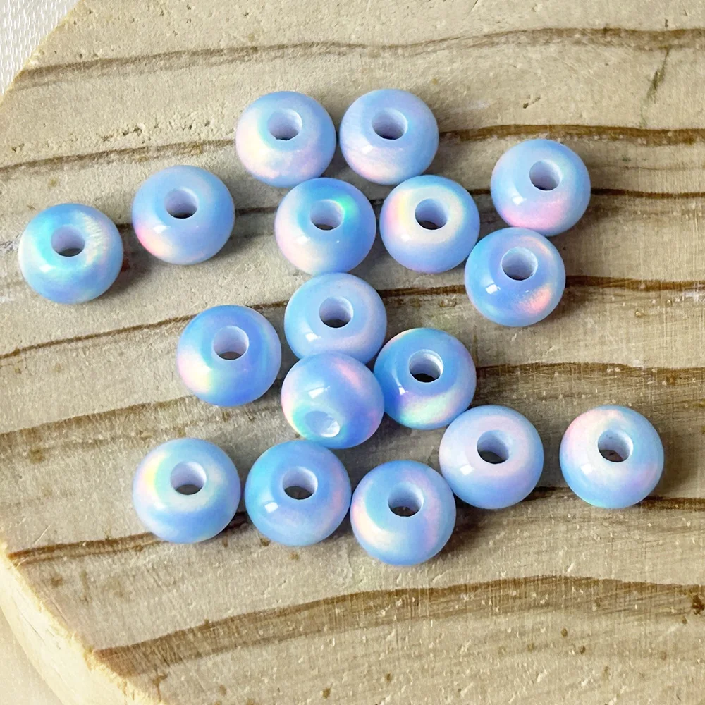 

20/50pcs Rondelle Beads for Jewelry Making Baby Blue Beads Nebula Opal OLP324--OLP335