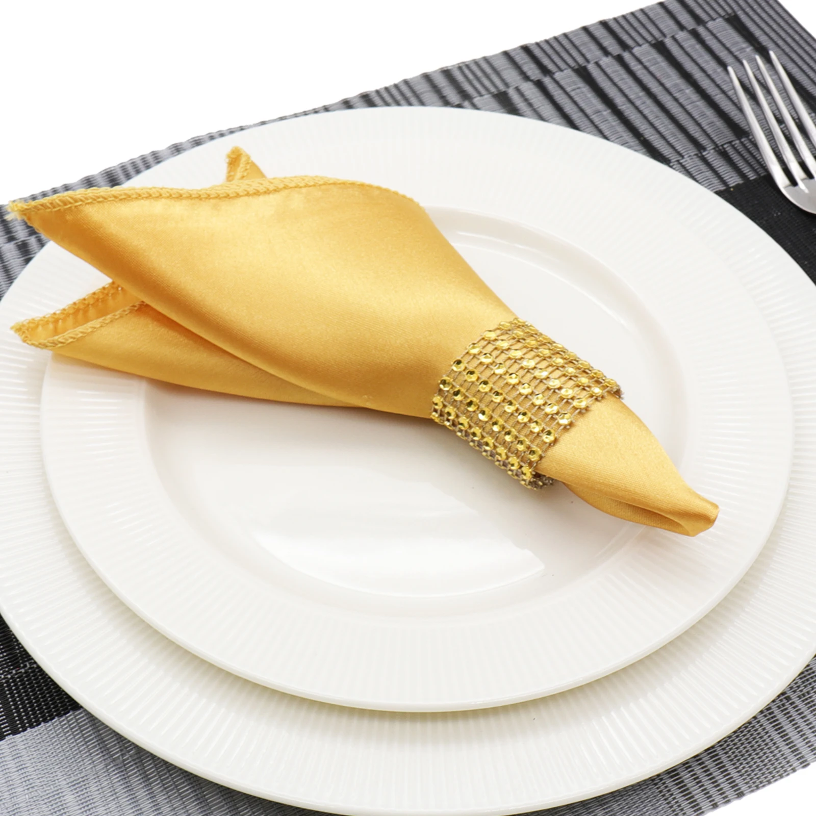 

50pcs/lot Napkins 30cm Square Satin Fabric Handkerchief Table Dinner Napkin For Wedding Decoration Party Event Home Supplies