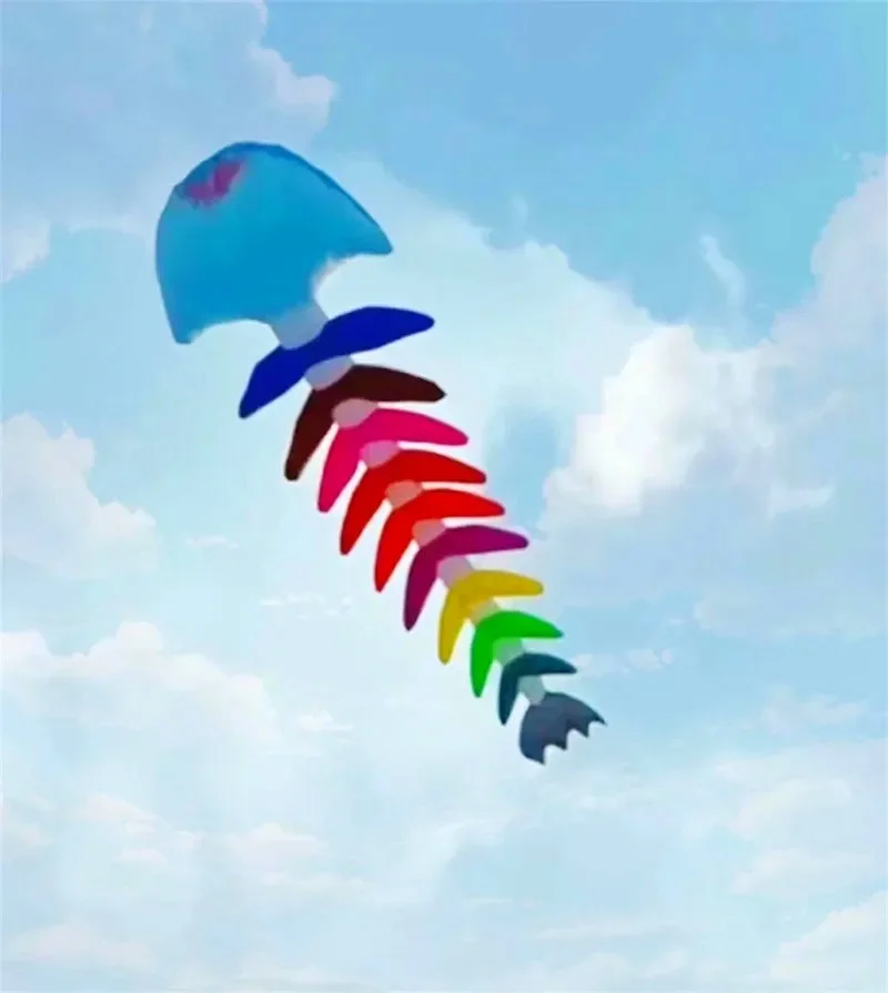 Free shipping fishbone soft kites pendant flying fish kites for adults inflatable show kites  flying with string fishing line