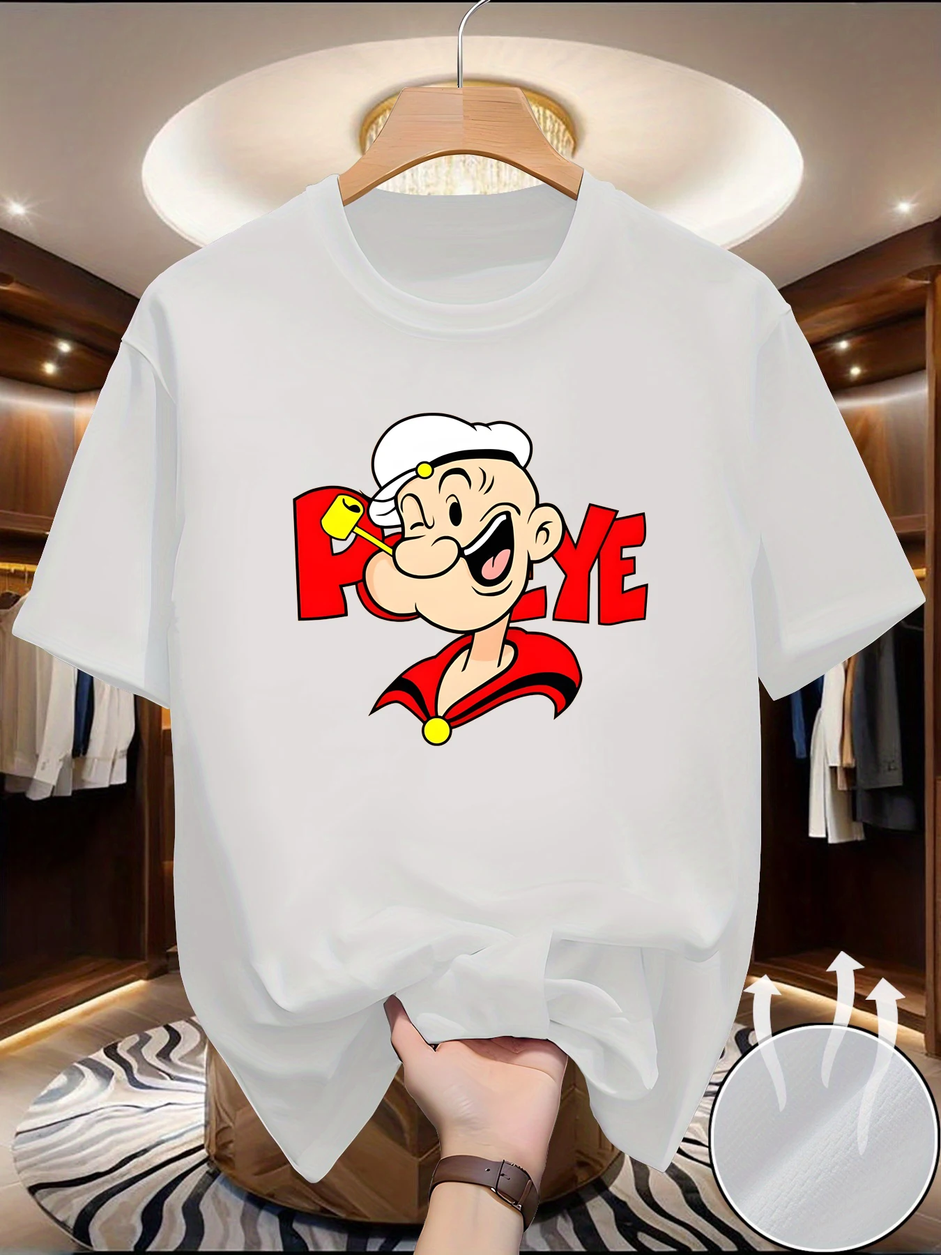 2026 new Quick drying clothes, Popeye fashion, youth tops, T-shirts, super popular couple outfits, plus size short sleeves