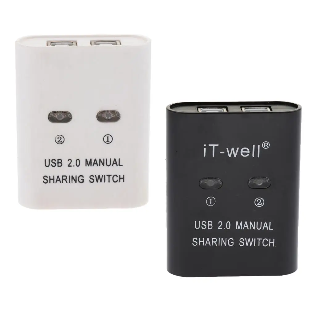 USB Sharing Switch 2 Port Splitter KVM Adapter Multi USB Hub Switch for Scanner Printer Compatible with PC 3