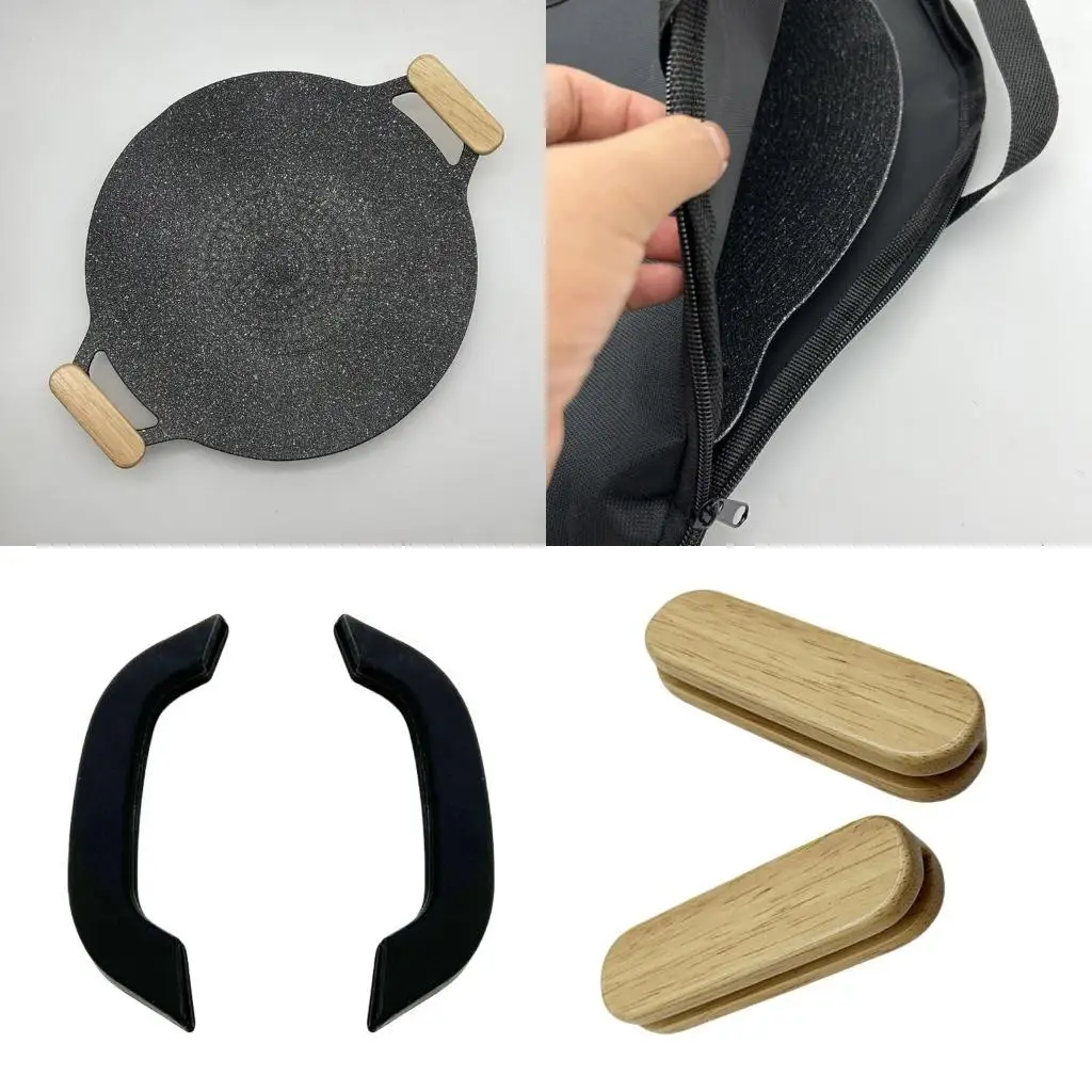 

652F Portable Grilling Pans Cookware Storage Bag Camping Kitchen Utensils Carrying Bag Barbecue Tray Organizers
