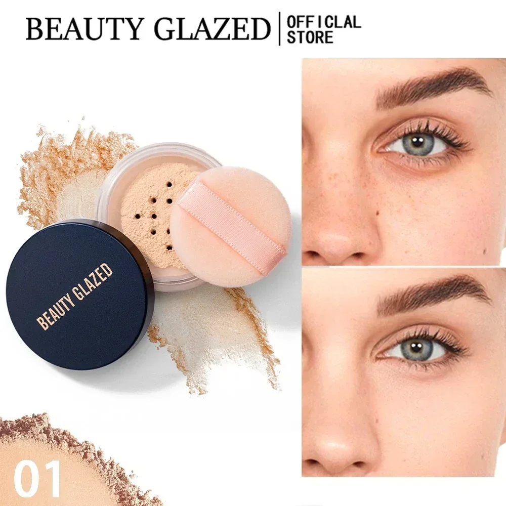 BEAUTY GLAZED Face Makeup Set,Primer+Loose Powder,Oil-Control,Waterproof,Long Lasting,Invisible Pore Smooth,Setting Powder