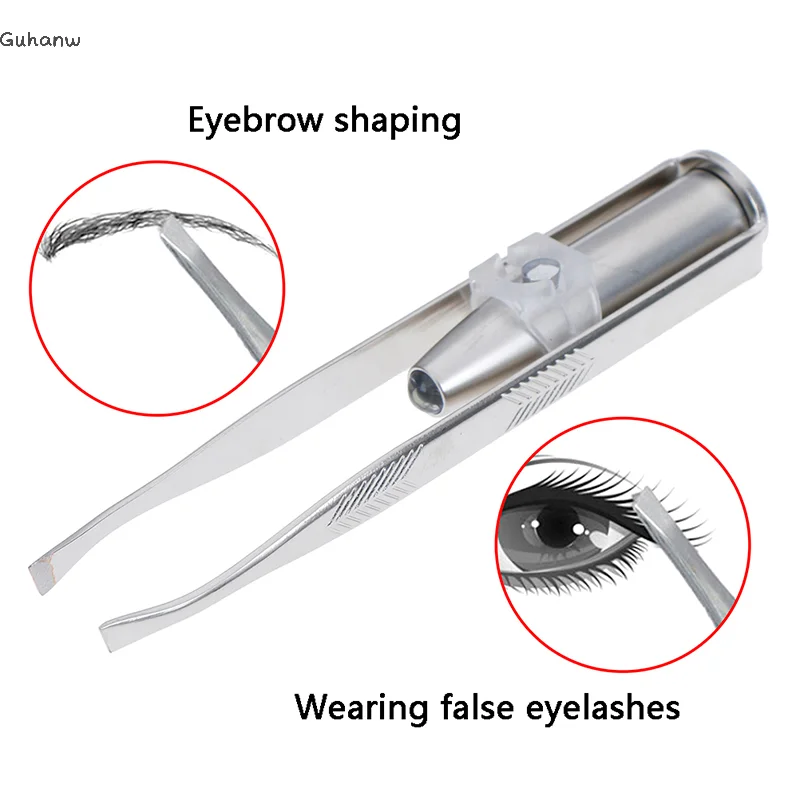 

[WHB]1Pcs Led Light Stainless Steel Make Up Tool Eyebrow Beauty Hair Removal Tweezer