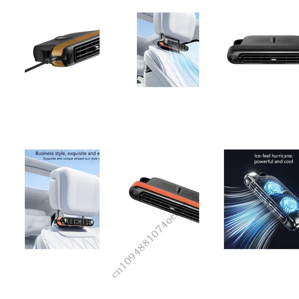 Car Rear Headrest Cooling Fan 3 Gear Adjustable USB Backseat Cooling Fan