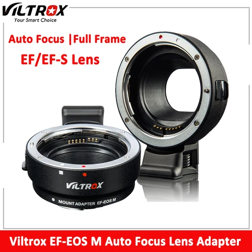 Imagen 1 del producto Adaptador de lente Viltrox EF-EOS M, enfoque automático electrónico para lente Canon EOS EF EF-S a cámara EOS M M2 M3 M5 M6 M10 M50 II M100