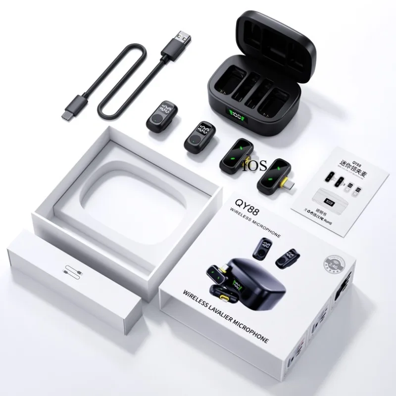 Kabelloses Lavaliermikrofon mit Ladehülle 2in1 Mini-Mikrofon mit Geräuschunterdrückung für Telefon-Videoaufnahmen, Podcasts, Streaming-Mikrofon – Detail 6