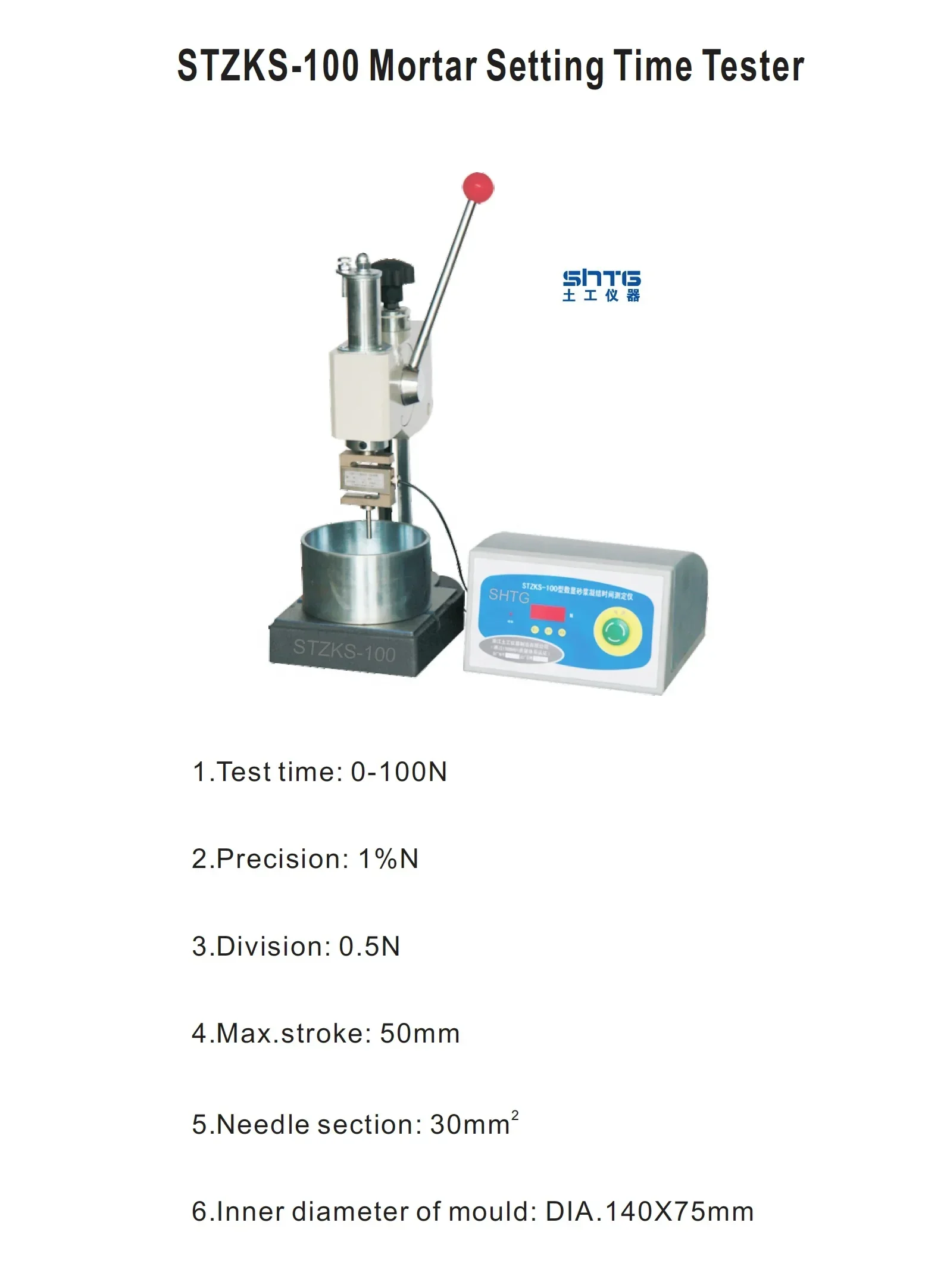 Setting Time Tester Concrete Mortar Penetrometer Penetration Resistance Testing Apparatus Instruments