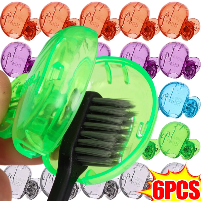 6/1PC Toothbrush Head Protective Cover Clip Plastic Dustproof Tooth Brush Case Protector Cap Travel Camping Bathroom Accessories