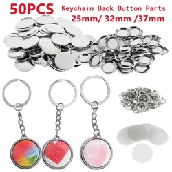 50Pcs/set Double-sided Keychain Button Making Supplies for Button Maker Machine 25mm/32mm/37mm for Badge Crafts Press Maker