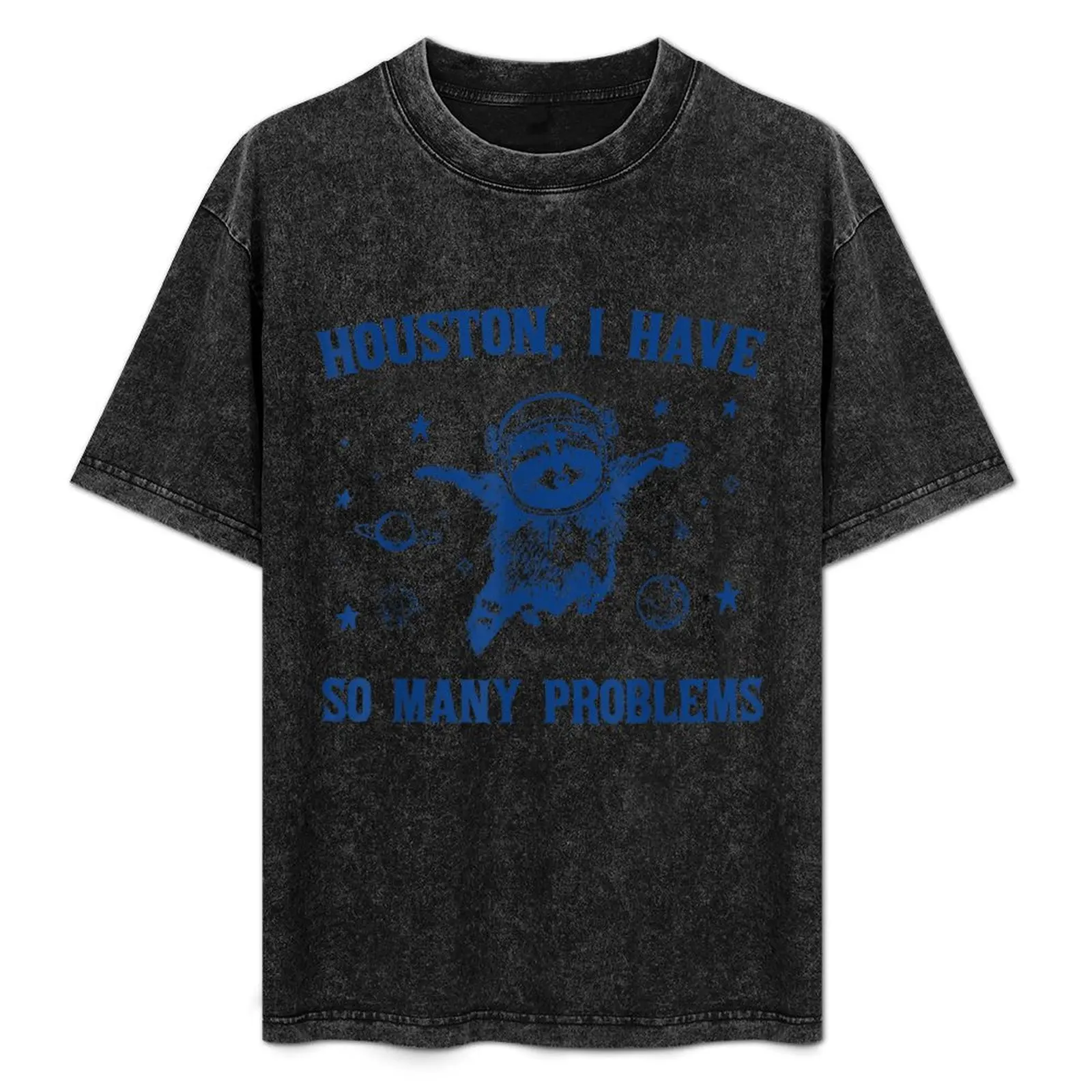 ヒューストン、私にはたくさんの問題がある-おもしろいアライグマが宇宙にいる-キッズ-tシャツ-速乾性フィッシング-tシャツ