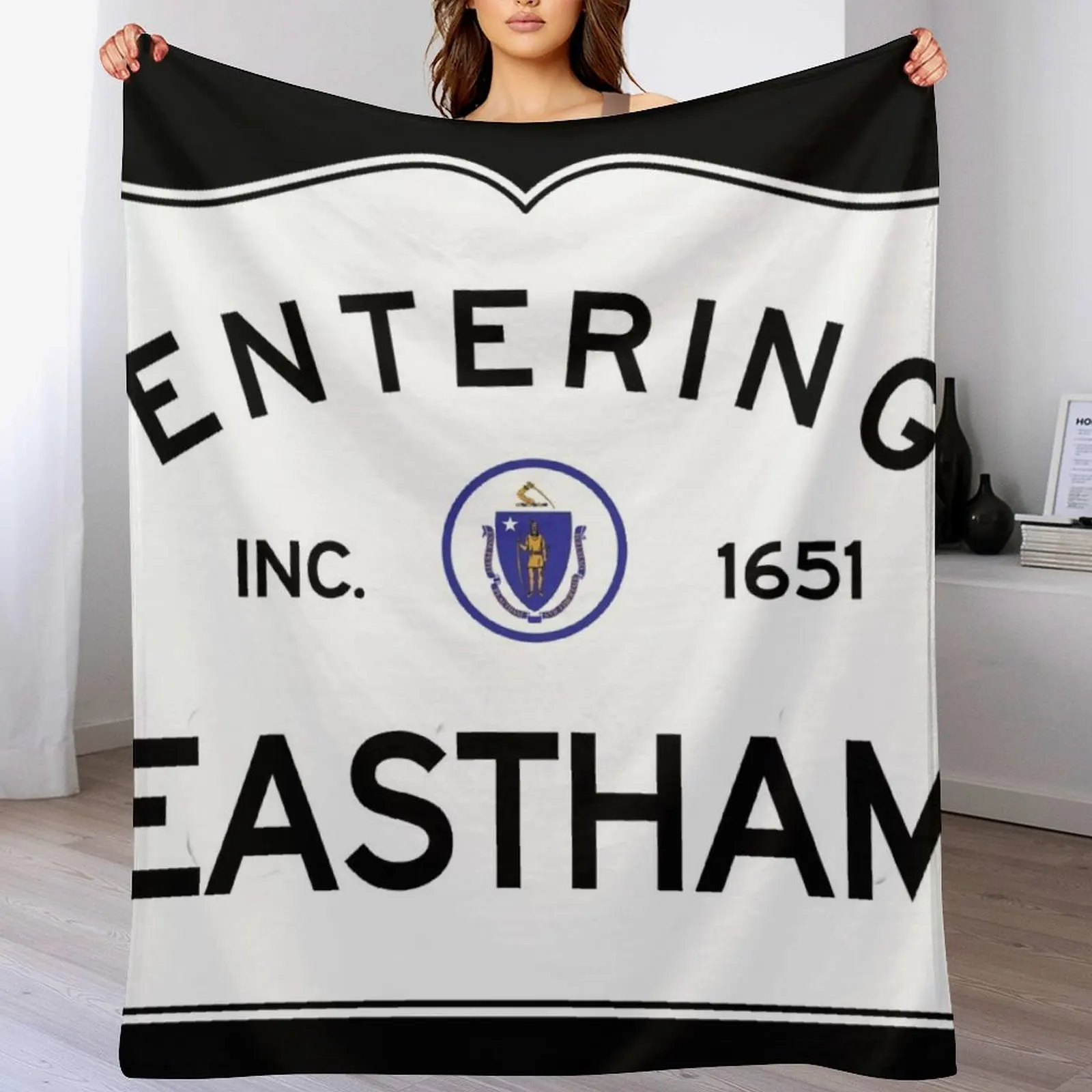 

Entering Eastham Massachusetts - Commonwealth of Massachusetts Road Sign Throw Blanket Summer Beddings Giant Sofa Blankets