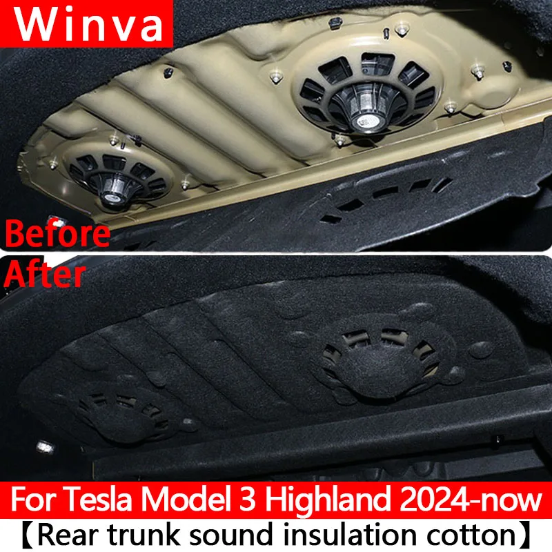 

Для Tesla Model 3 Highland крышка багажника, звукоизоляционный пылезащитный хлопковый коврик для модели 3+, звукоизоляционный защитный коврик с шумоподавлением