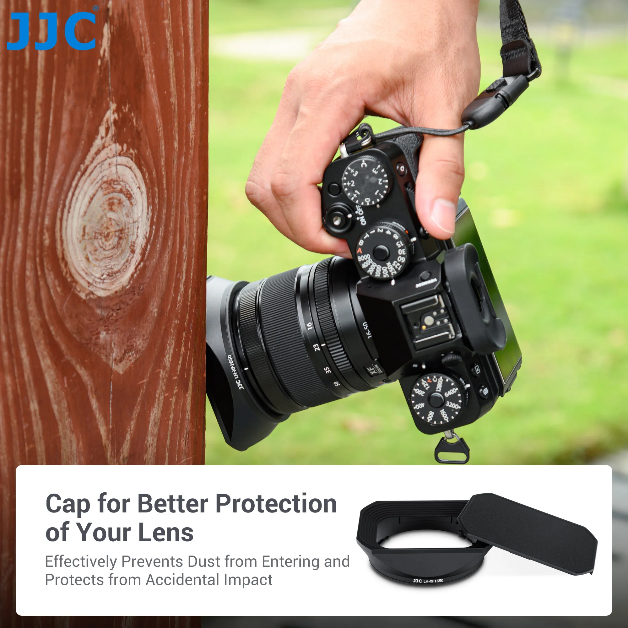 JJC غطاء معدني للعدسات المربعة ، غطاء لعدسة Fujifilm ، Fuji XF 16-50 ، F ، من من من من من ، إلى ، R ، WR on ، XT50 ،